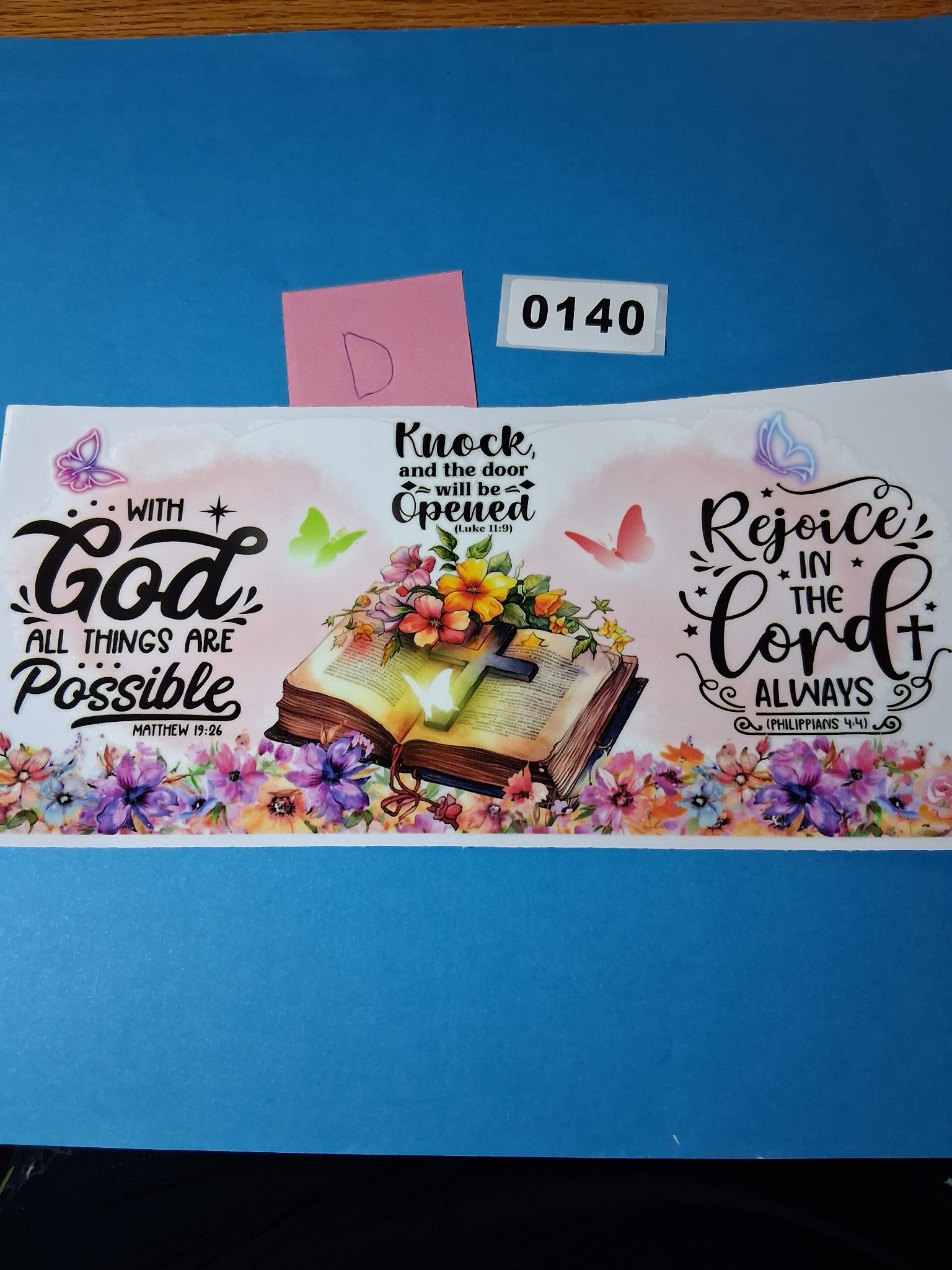 Drinkware Wrap — 140D "With God All Things Are Possible" 3-Scripture (16 oz)